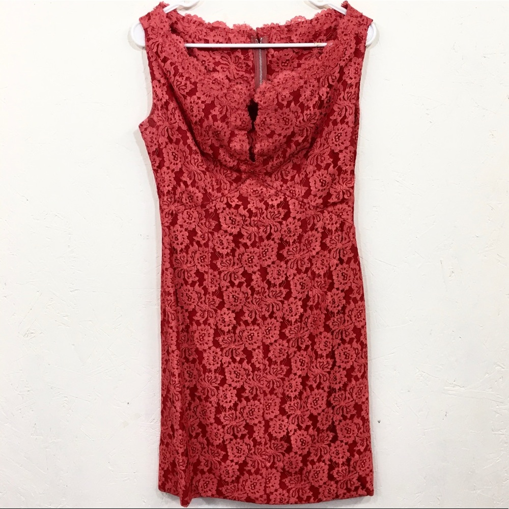 Vintage Handmade Red Lace Tube Dress